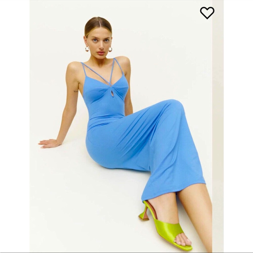 NWT Reformation Lainey Dress in Parisian Blue